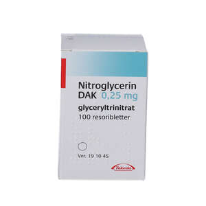 Nitroglycerin "DAK" 0,25 mg 100 stk
