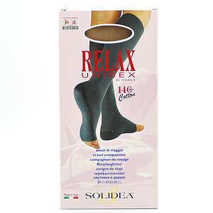 Solidea Relax Unisex Cotton Knæstrømper (L/natur/åben)