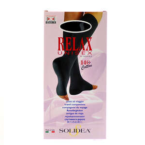 Solidea Relax Unisex Cotton Knæstrømper (M/sort/åben)