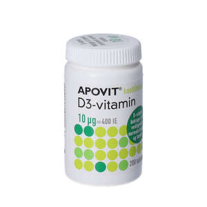 Apovit D3-vitamin tabletter  (10 mikg) 200 stk