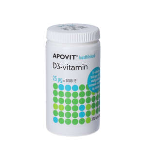 Apovit D3-vitamin tabletter 25 mikg 300 stk