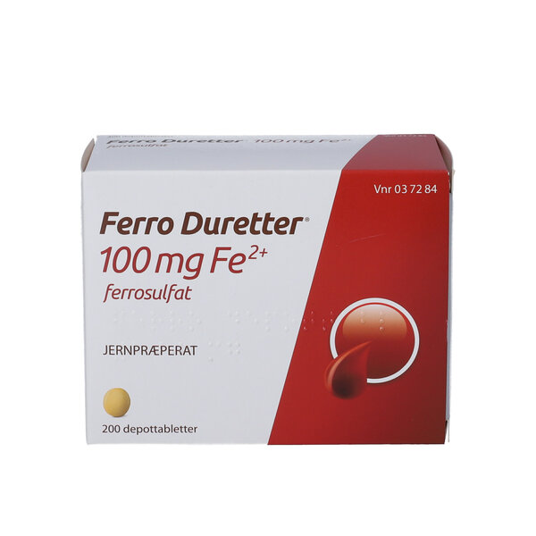 Anzai Berettigelse krybdyr Ferro Duretter 100 mg 200 stk. | Køb lokalt på DinApoteker.dk