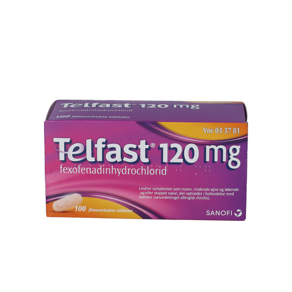 Opgive suppe Marquee Telfast 100 stk tabletter mod allergi og høfeber | Køb på DinApoteker.dk