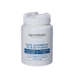 Apotekets Kalk + Magnesium, K2- og D-vitamin