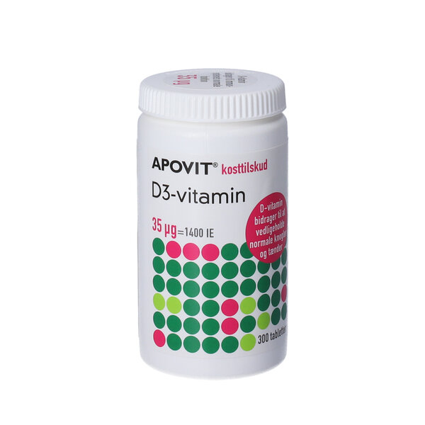 Apovit D3-vitamin tabletter (35 mikg) 300 stk