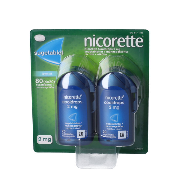 Nicorette Cooldrops 2 mg 4 * 20 stk