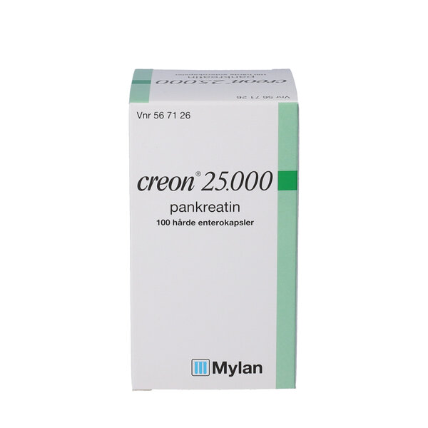 Creon Lipase 25.000 EPe 100 kapsler Køb på DinApoteker.dk