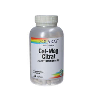 Solaray Cal-Mag Citrat med vitamin D og K2 (240 stk.)