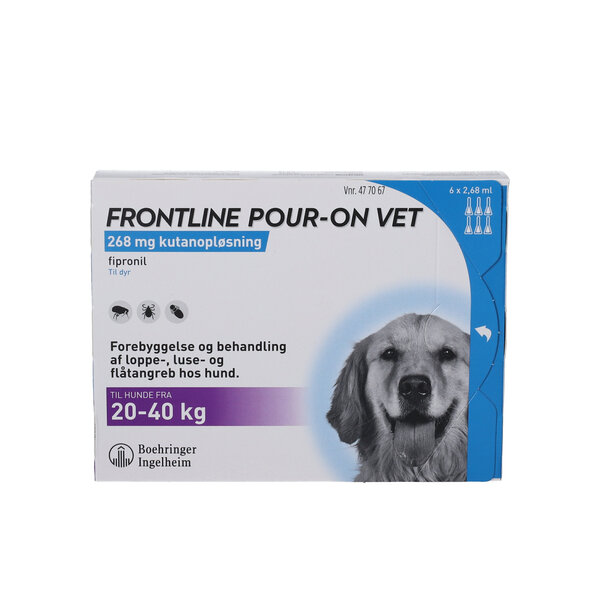 Frontline Pour-On (Hund 20-40 6 | Køb på DinApoteker.dk