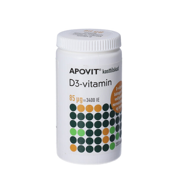 Apovit D3-vitamin tabletter (85 mikg) 200 stk