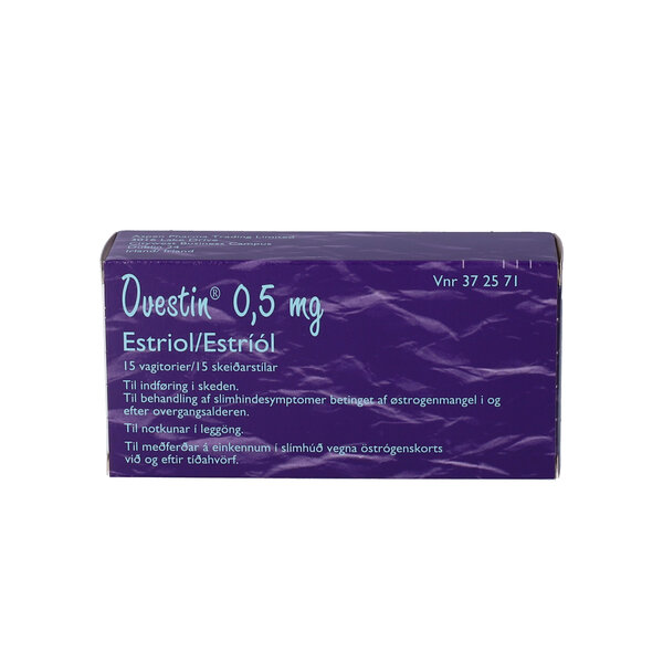 Ovestin 0,5 mg vagitorier 15 stk