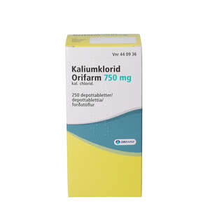 Kaliumklorid "Orifarm" 750 mg 250 stk