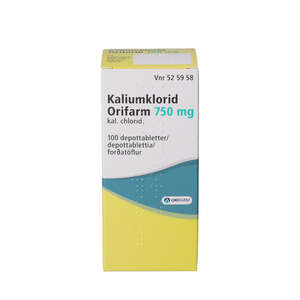 Kaliumklorid "Orifarm" 750 mg 100 stk