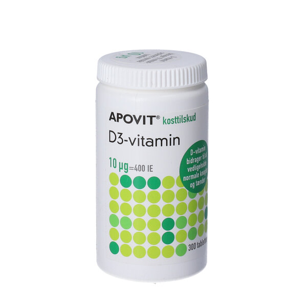 Apovit D3-vitamin tabletter (10 µg) 300 stk