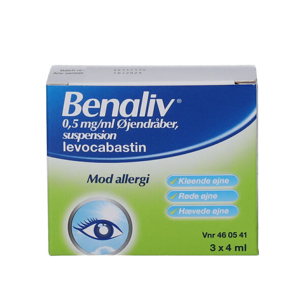 Benaliv øjendråber 3 * 4 ml