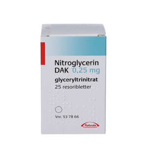 Nitroglycerin "DAK" 0,25 mg 25 stk