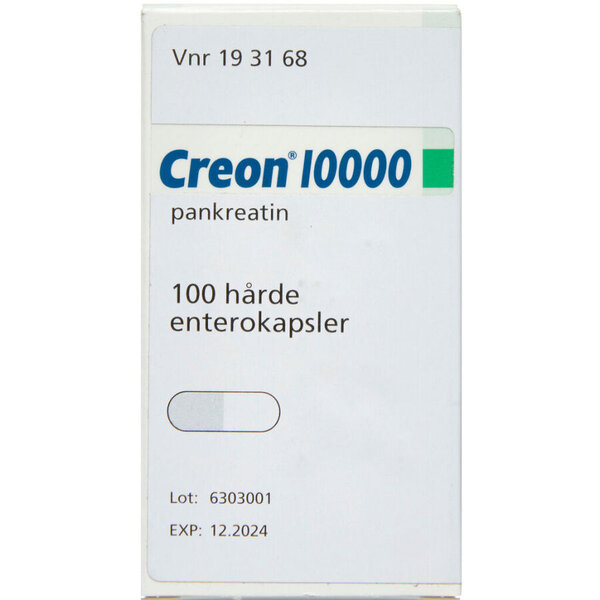 Creon Lipase (OR) 10.000 EPe 100 stk Køb på DinApoteker.dk
