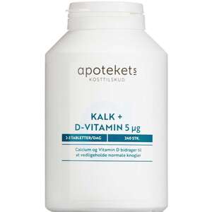 Apotekets Kalk og D-vitamin Tabletter (400 mg/5 µg ) 240 stk