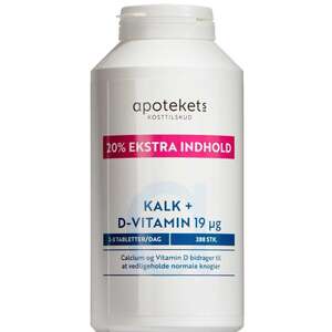 Apotekets Kalk og D-vitamin tabletter (400 mg/19 mikrog) 288 stk