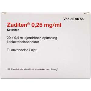 Zaditen (2C4) øjendråber 20*0,4 ml