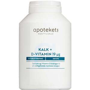 Apotekets Kalk og D-vitamin tabletter (400 mg/19 mikrog) 240 stk