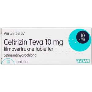 Cetirizin "Teva" 10 mg 10 stk