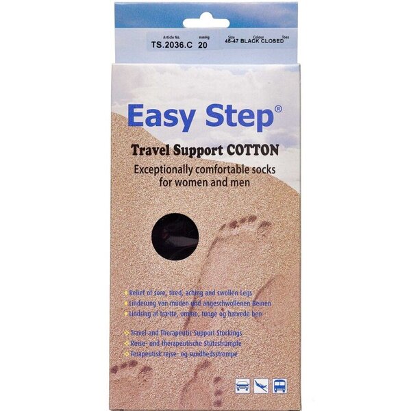 Easy Step Travel Support Cotton Knæ (Sort/6)