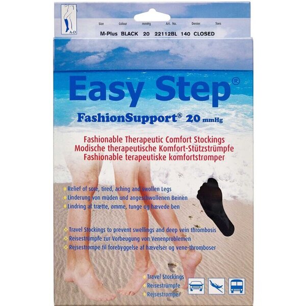 Easy Step FashionSupport Knæ (sort/lukket/M+)