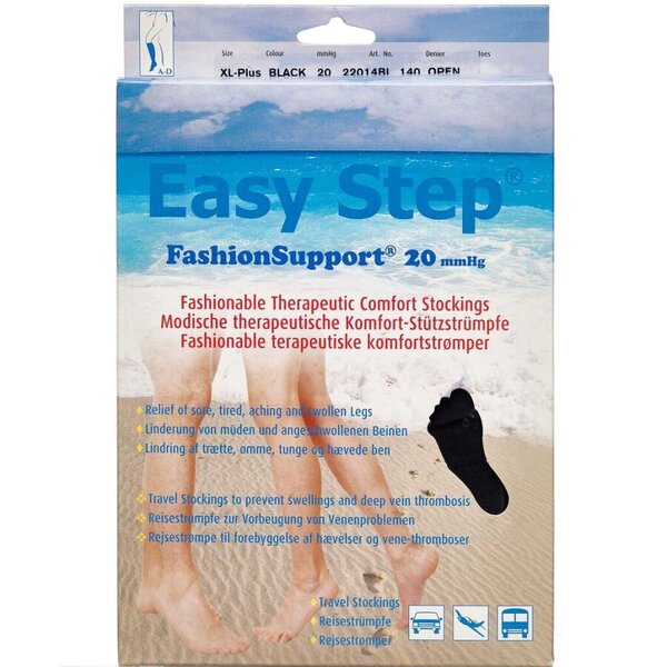 Easy Step FashionSupport Knæ (sort/åben/XL+)