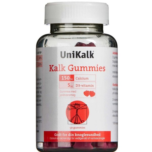 Unikalk Kalk Gummies (jordbær)