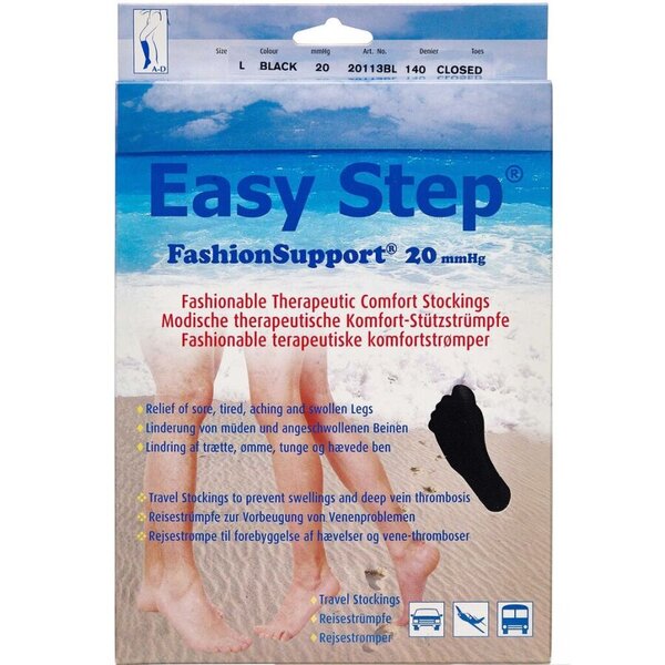 Easy Step FashionSupport Knæ (sort/lukket/L)