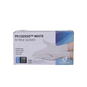 Prosenso White Nitrilhandsker (L)