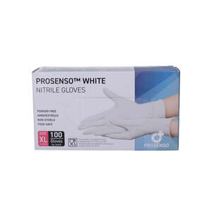 Prosenso White Nitrilhandsker (XL)