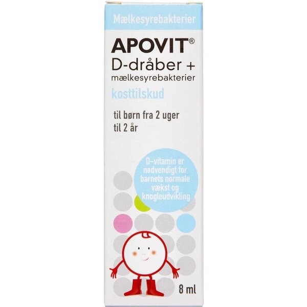 Apovit D-dråber + Mælkesyrebakterier (8 ml)