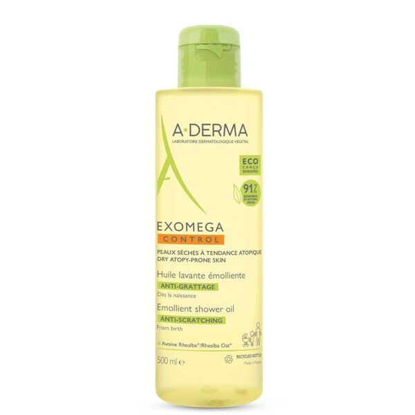 A-Derma Exomega Control Emollient Shower Oil (500 ml)