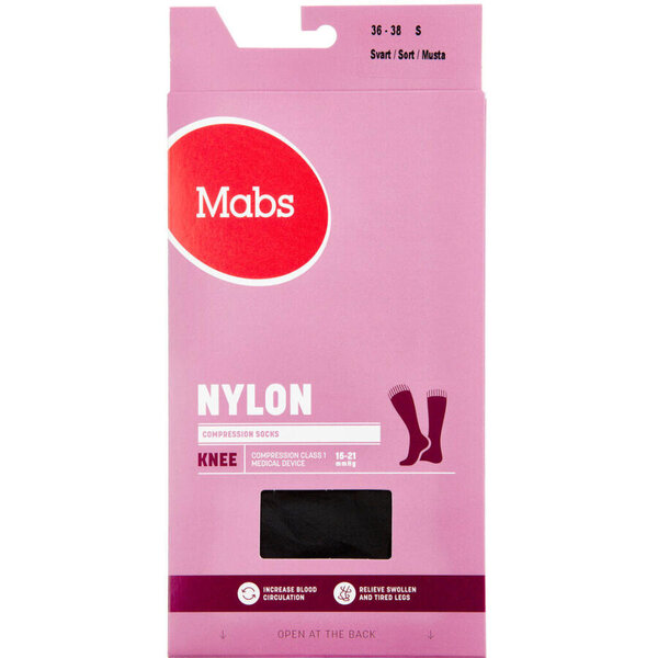 Mabs Nylon knæ Sort S