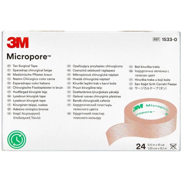 3M Micropore Papirtape (Beige/1,25 cm)