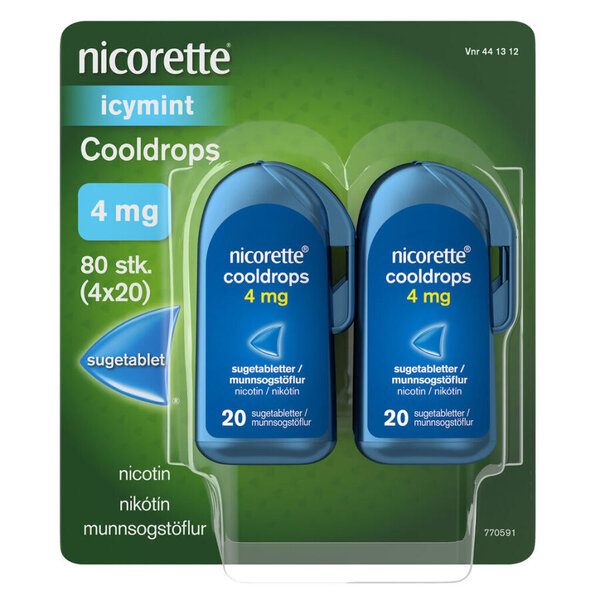 Nicorette Cooldrops 4 mg 4 * 20 stk