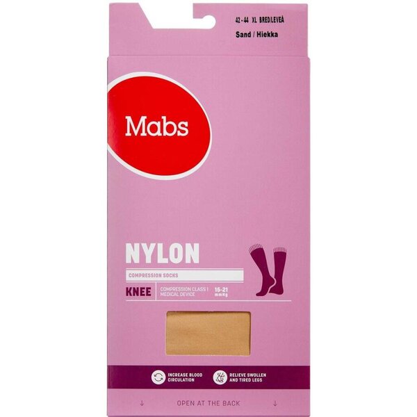 Mabs Nylon Wide Knæstrømper (Sand/XL)