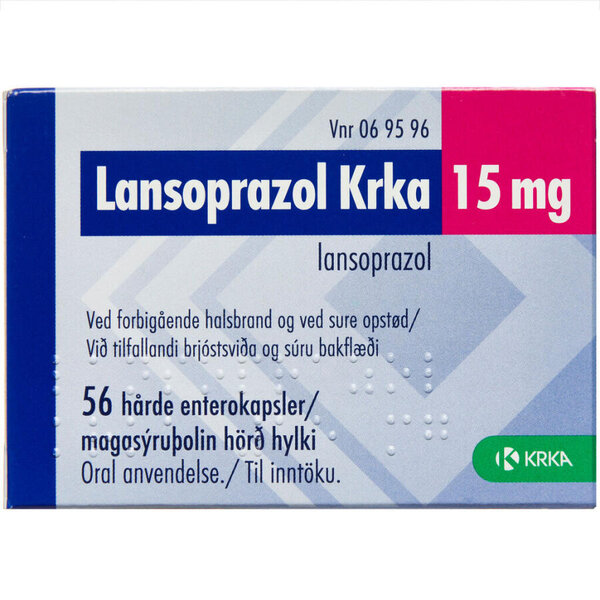 Lansoprazol KRKA 15 mg 56 stk