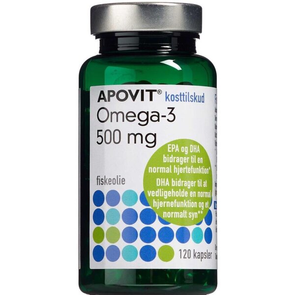 Apovit Omega-3 Kapsler 500 mg (120 stk) 