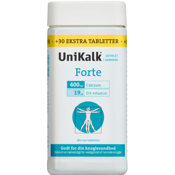 Unikalk Forte Tabletter (180+30 stk.)