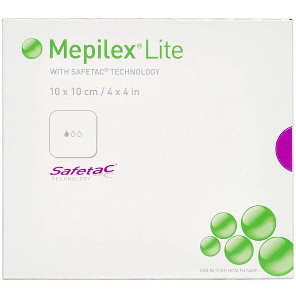 Mepilex lite w/safetac 10x10