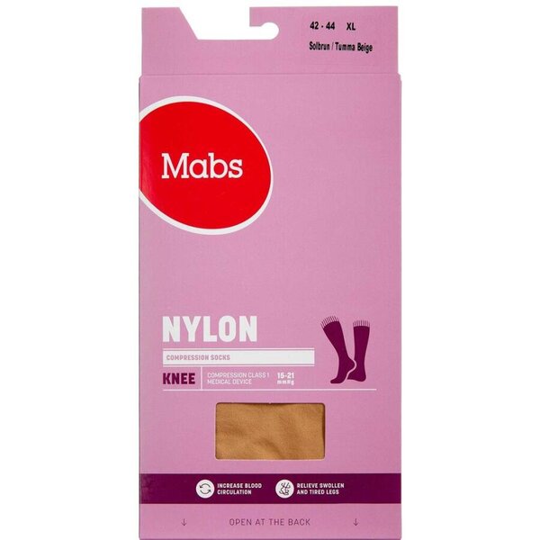 Mabs Nylon Knæstrømpe Tan XL