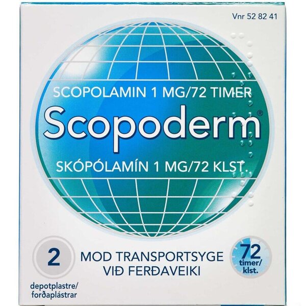 Scopoderm 1 mg/72 timer 2 stk