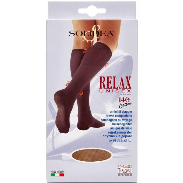 Solidea Relax Unisex Cotton Knæstrømper (S/natur/lukket)