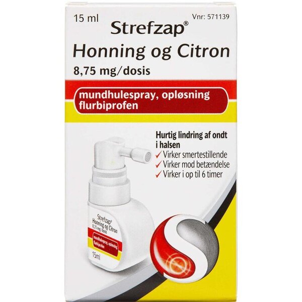 Strefzap honning og citron 8,75 mg