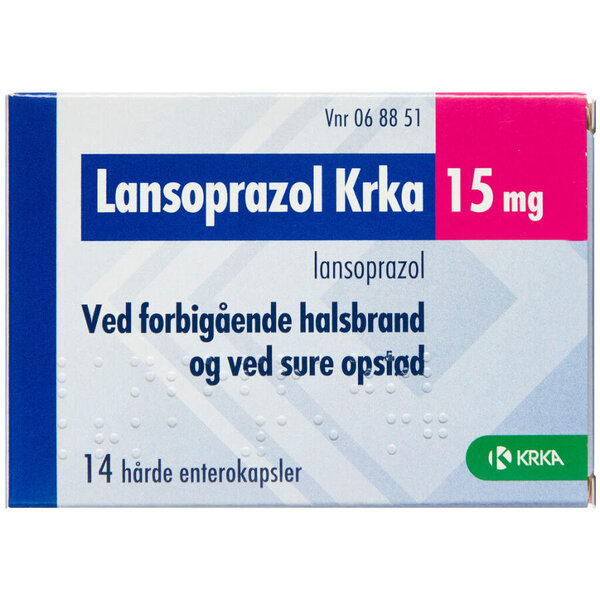 Lansoprazol KRKA 15 mg 14 stk