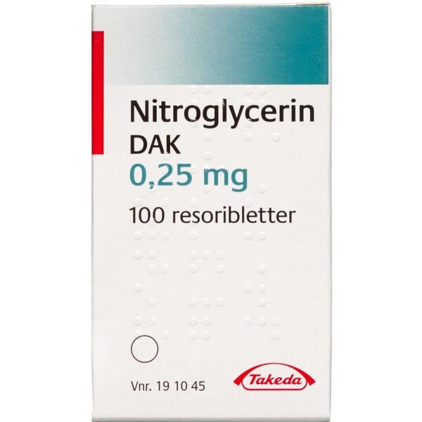 Nitroglycerin "DAK" 0,25 mg 100 stk