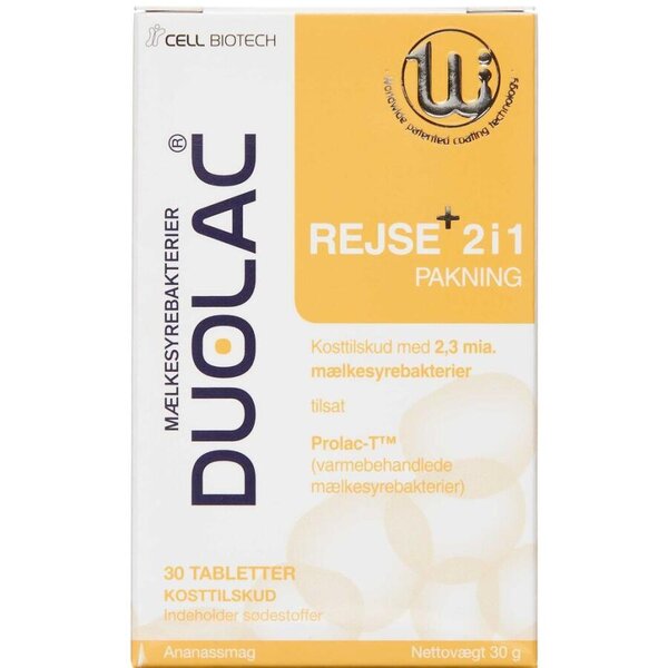 Duolac Rejse+ 2 i 1 med Prolac-T™ (30 stk)